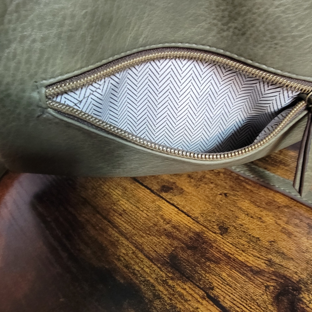 Olive Green Leather Crossbody Bag - Picture 8 of 11